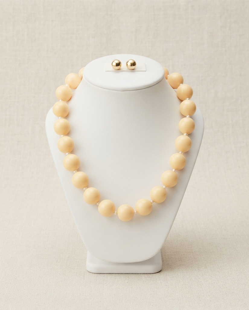 Set Luz de Marfil - Collar + Aretes
